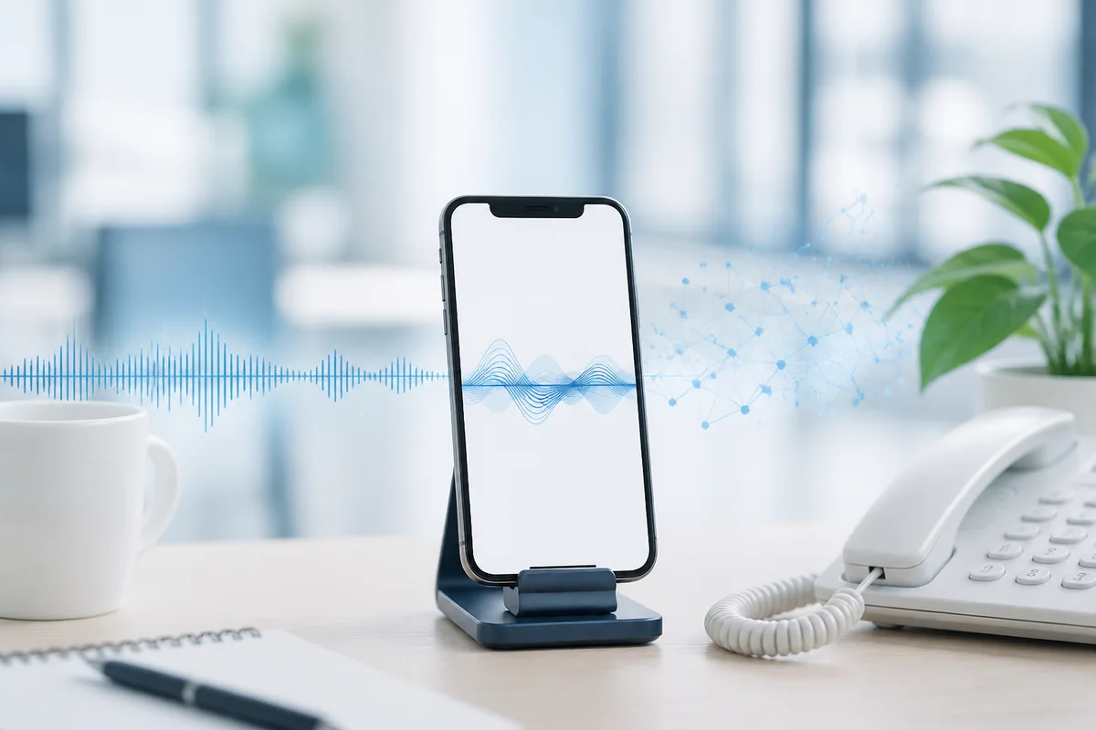電話の音声をAIが受け付けるイメージ