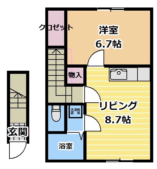 ベルメゾン B206号室 間取り図
